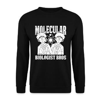 Biologie Biologe Brüder Molekularbiologe - Unisex Pullover - Schwarz - Vorne - Alina (178cm) & Michal (187cm)