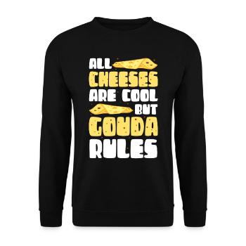 Gouda fromage | Fromages amateurs de fromages cadeau - Sweat-shirt Unisexe - noir - Devant - Alina (178cm) & Michal (187cm)
