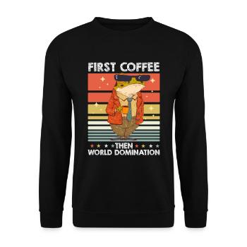 Frog Toad Sunglasses Café - Sweat-shirt Unisexe - noir - Devant - Alina (178cm) & Michal (187cm)