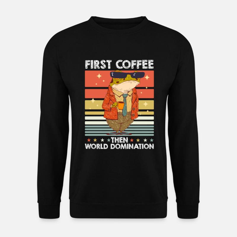 Frosch Kröte Sonnenbrille Kaffee - Unisex Pullover - Schwarz
