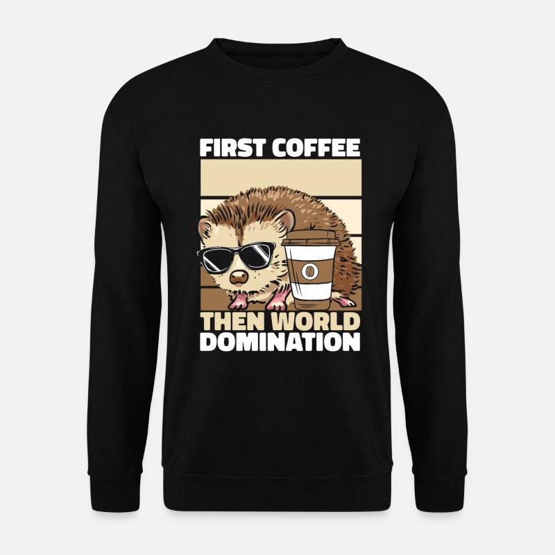 Hedgehog Coffee Sunglasses - Unisex Sweatshirt - black