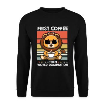 Leo Sunglasses Coffee - Unisex Sweatshirt - black - Front - Alina (178cm) & Michal (187cm)