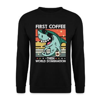 Shark Sunglasses Café - Sweat-shirt Unisexe - noir - Devant - Alina (178cm) & Michal (187cm)