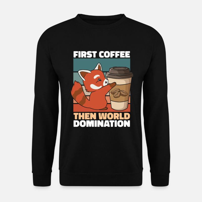 Roter Panda Kaffee - Unisex Pullover - Schwarz