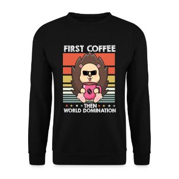 Stachelschwein Kaffee-Sonnenbrille - Unisex Pullover - Schwarz - Vorne - Alina (178cm) & Michal (187cm)