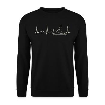 Mujer de gimnasio. Corazón. Amor. Ekg. Legumbres. - Sweat-shirt Unisexe - noir - Devant - Alina (178cm) & Michal (187cm)