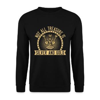 Metal Detecting Not All Treasure Hunt Detectorist - Unisex Pullover - Schwarz - Vorne - Alina (178cm) & Michal (187cm)