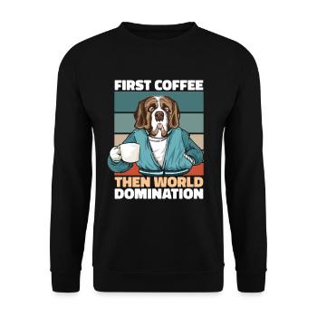 St. Bernard coffee - Unisex Sweatshirt - black - Front - Alina (178cm) & Michal (187cm)
