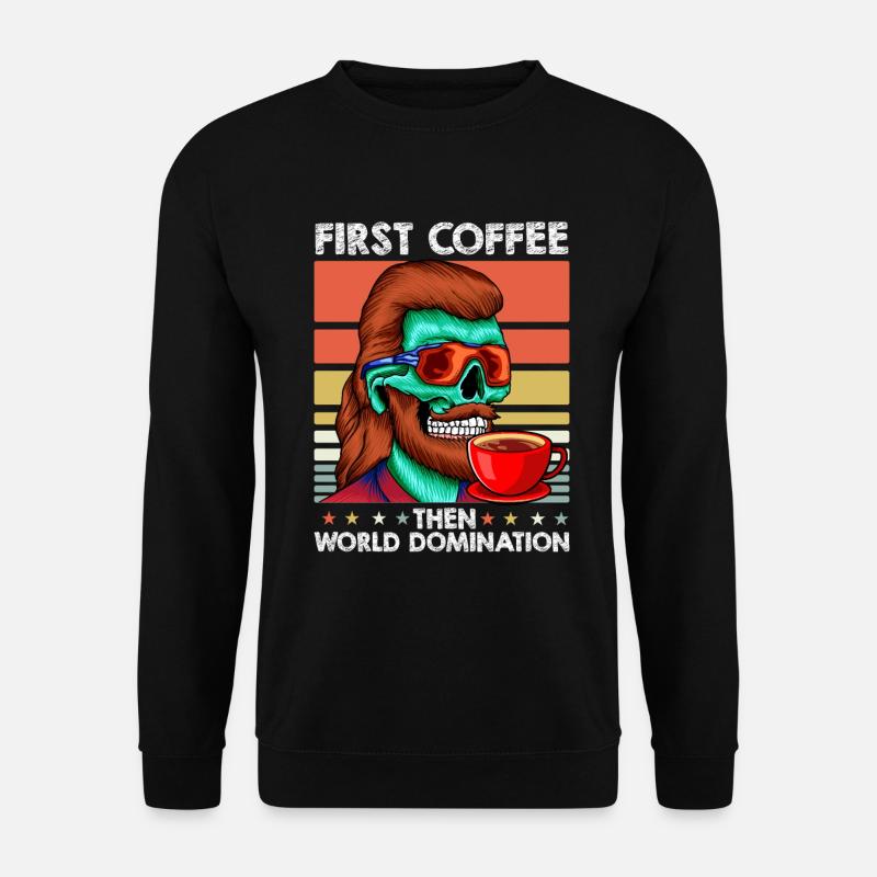 Vokuhila Skull Coffee - Unisex Sweatshirt - black