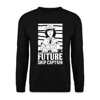 Segeln Segler Segelboot Helm Ship Captain Future - Unisex Pullover - Schwarz - Vorne - Alina (178cm) & Michal (187cm)