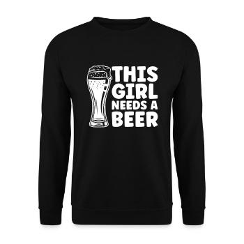 Voile Sailor Sailboat Bière - Sweat-shirt Unisexe - noir - Devant - Alina (178cm) & Michal (187cm)