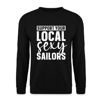 Voilier à voile drôle - Sweat-shirt Unisexe - noir - Devant - Alina (178cm) & Michal (187cm)