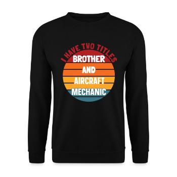 Mécanicien d’aéronefs - Sweat-shirt Unisexe - noir - Devant - Alina (178cm) & Michal (187cm)