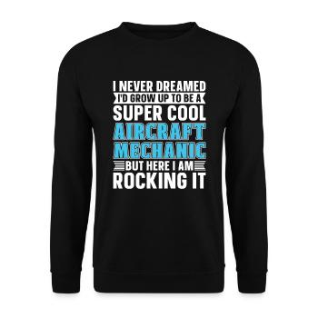 Flugzeug Mechaniker Lustig - Unisex Pullover - Schwarz - Vorne - Alina (178cm) & Michal (187cm)