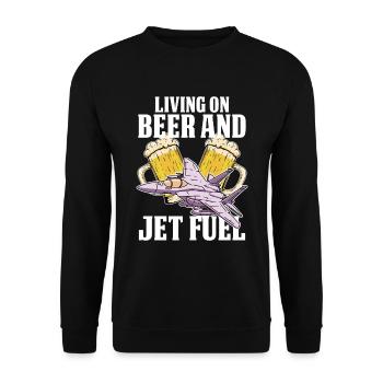 Mécanicien d’avion Jet de bière - Sweat-shirt Unisexe - noir - Devant - Alina (178cm) & Michal (187cm)