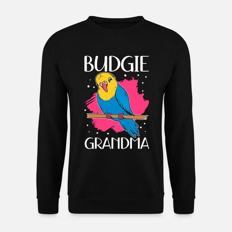 Budgerigar Grand-mère Budgerigars Cadeau - Sweat-shirt Unisexe - noir