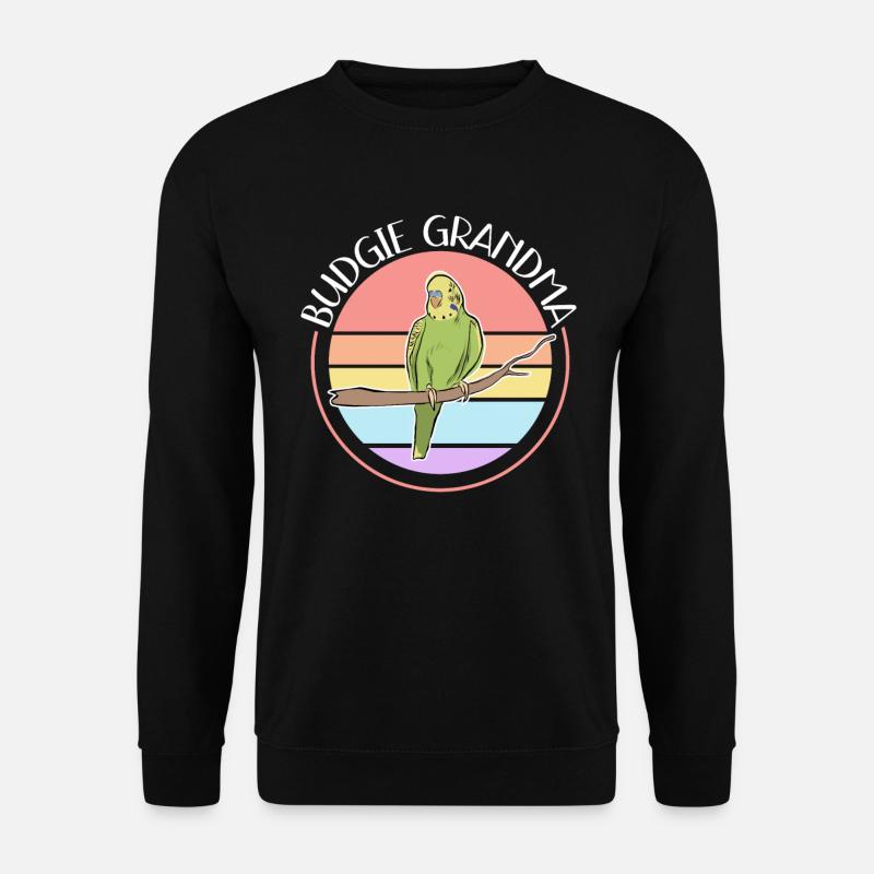 Budgerigar Grand-mère Budgerigars Cadeau - Sweat-shirt Unisexe - noir