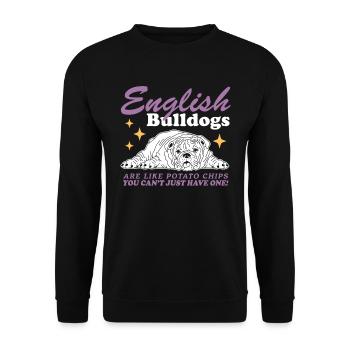 English Bulldog Dog English Bulldog Gift - Unisex Sweatshirt - black - Front - Alina (178cm) & Michal (187cm)
