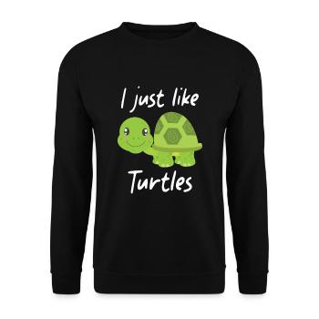 I just like turtles water turtle - Unisex Pullover - Schwarz - Vorne - Alina (178cm) & Michal (187cm)