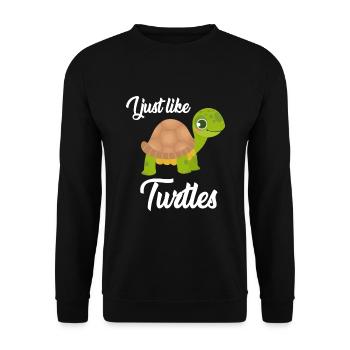 I just like turtles water turtle - Unisex Pullover - Schwarz - Vorne - Alina (178cm) & Michal (187cm)
