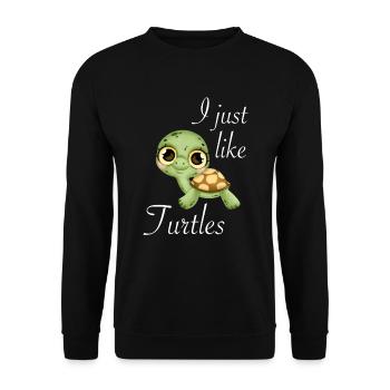 I just like turtles water turtle - Unisex Pullover - Schwarz - Vorne - Alina (178cm) & Michal (187cm)