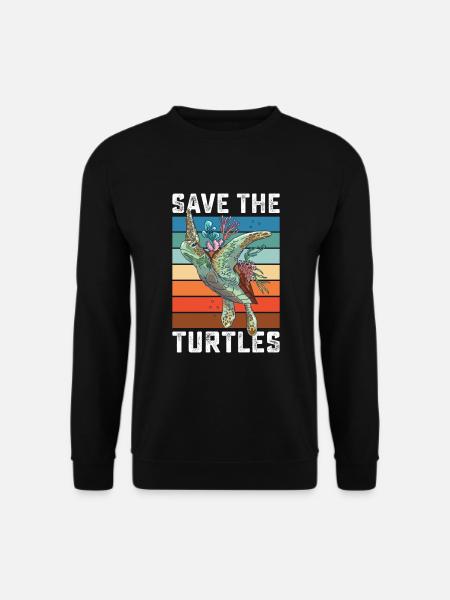 Save the turtles water turtle - Unisex Sweatshirt - black