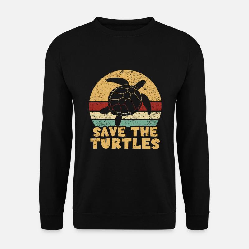 Save the turtles water turtle - Unisex Pullover - Schwarz