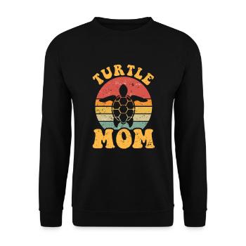Turtle Mom turtles - Unisex Sweatshirt - black - Front - Alina (178cm) & Michal (187cm)