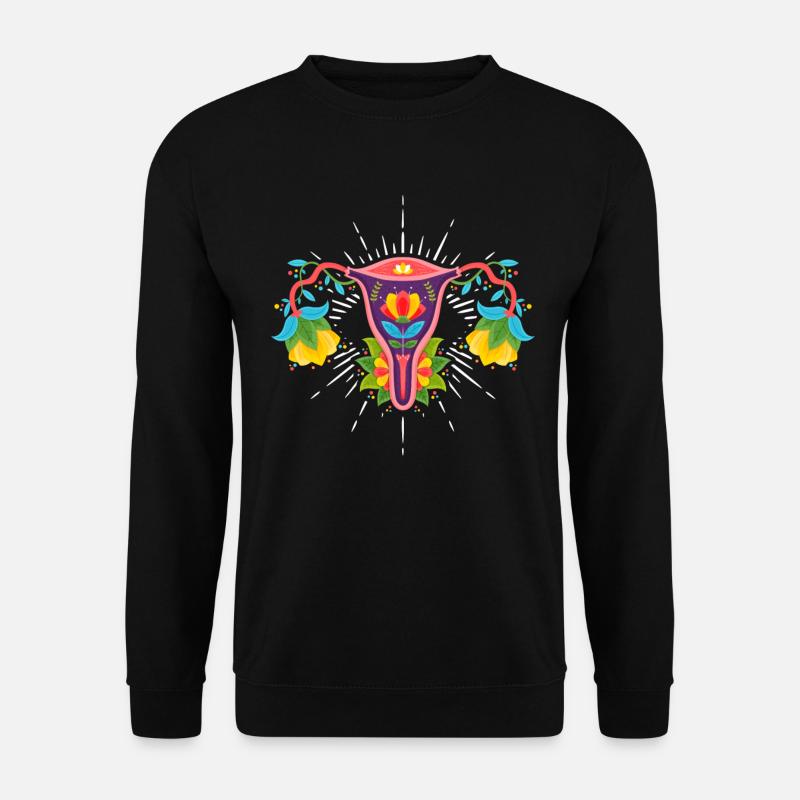 Blume Uterus Frauen Rechte Feminismus Pro-Choice - Unisex Pullover - Schwarz