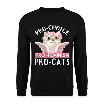 Amoureux des chats Pro-Choix Féminisme Droits des femmes - Sweat-shirt Unisexe - noir - Devant - Alina (178cm) & Michal (187cm)