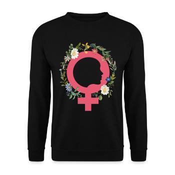 Le féminisme pro-choix fleurit les droits des femmes - Sweat-shirt Unisexe - noir - Devant - Alina (178cm) & Michal (187cm)