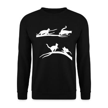 Playful Cat Tree Cute Kitten - Unisex Sweatshirt - black - Front - Alina (178cm) & Michal (187cm)