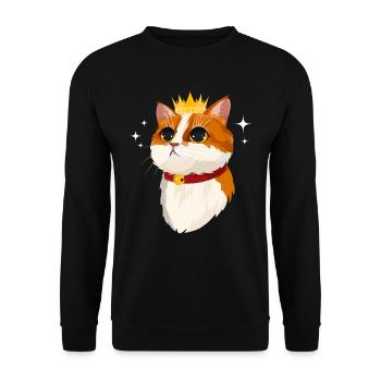 Cat Crown Girl Women Cute Feline - Unisex Sweatshirt - black - Front - Alina (178cm) & Michal (187cm)