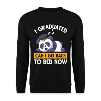 Graduation Panda Hommes Femmes Diplômé - Sweat-shirt Unisexe - noir - Devant - Alina (178cm) & Michal (187cm)