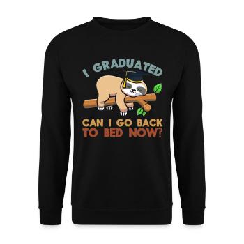 Faultier Männer Frauen Graduierung - Unisex Pullover - Schwarz - Vorne - Alina (178cm) & Michal (187cm)