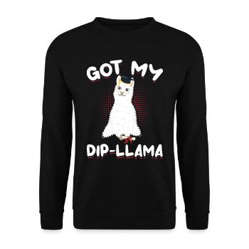 Degree Llama Diploma Graduate - Unisex Sweatshirt - black - Front - Alina (178cm) & Michal (187cm)