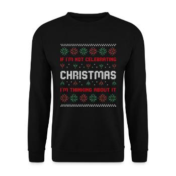 Noël moche Cadeau de Noël moche - Sweat-shirt Unisexe - noir - Devant - Alina (178cm) & Michal (187cm)