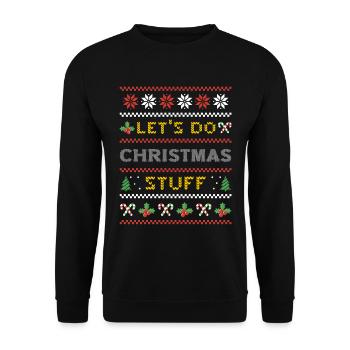 Ugly Christmas Hässlicher Weihnachts Geschenk - Unisex Pullover - Schwarz - Vorne - Alina (178cm) & Michal (187cm)