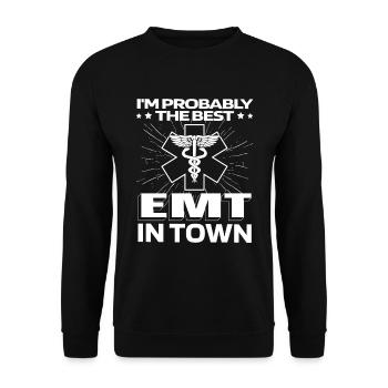 Ambulance Service Paramedic Paramedic - Unisex Sweatshirt - black - Front - Alina (178cm) & Michal (187cm)
