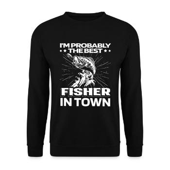 Angler Fishing Bass - Unisex Sweatshirt - black - Front - Alina (178cm) & Michal (187cm)
