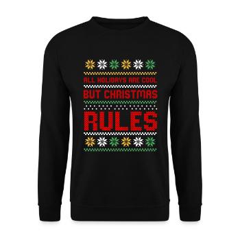Affreux Noël | Cadeau de Noël moche - Sweat-shirt Unisexe - noir - Devant - Alina (178cm) & Michal (187cm)