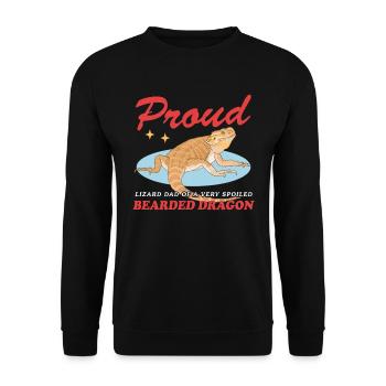 Bearded Dragon Dad Bearded Reptiles Gift - Unisex Sweatshirt - black - Front - Alina (178cm) & Michal (187cm)