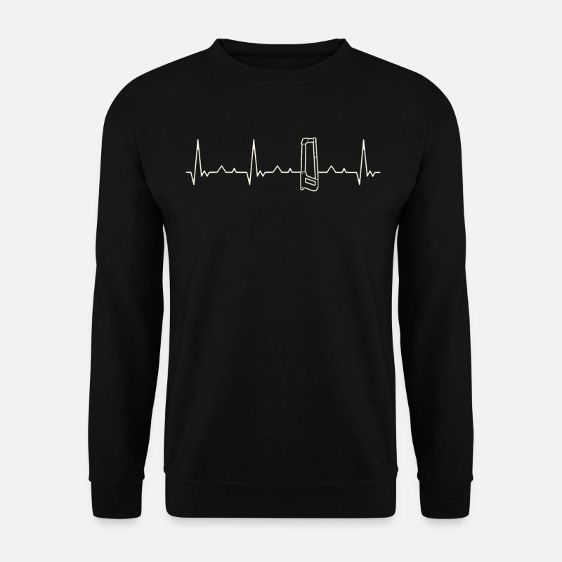 Säge. Herz. Liebe. Ekg. Impuls. Schlagen. - Unisex Pullover - Schwarz