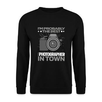 Photographer Photography Camera Funny - Unisex Sweatshirt - black - Front - Alina (178cm) & Michal (187cm)