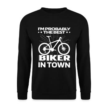 Cross Country Mountain Bike Mtb Funny - Unisex Sweatshirt - black - Front - Alina (178cm) & Michal (187cm)