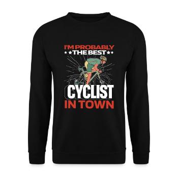 Rennrad Radsport Radsportler Lustig - Unisex Pullover - Schwarz - Vorne - Alina (178cm) & Michal (187cm)