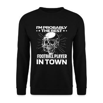 American Football Skull - Unisex Sweatshirt - black - Front - Alina (178cm) & Michal (187cm)