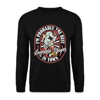 Lacrosse Funny - Unisex Sweatshirt - black - Front - Alina (178cm) & Michal (187cm)