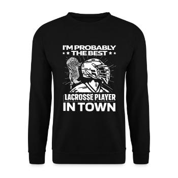 Lacrosse Funny - Unisex Sweatshirt - black - Front - Alina (178cm) & Michal (187cm)