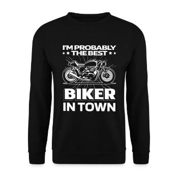 Motorcycle Biker Motorbike Funny - Unisex Sweatshirt - black - Front - Alina (178cm) & Michal (187cm)
